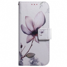 Lederhüllen Xiaomi Redmi Note 15 5g Handyhülle Rosa Blume
