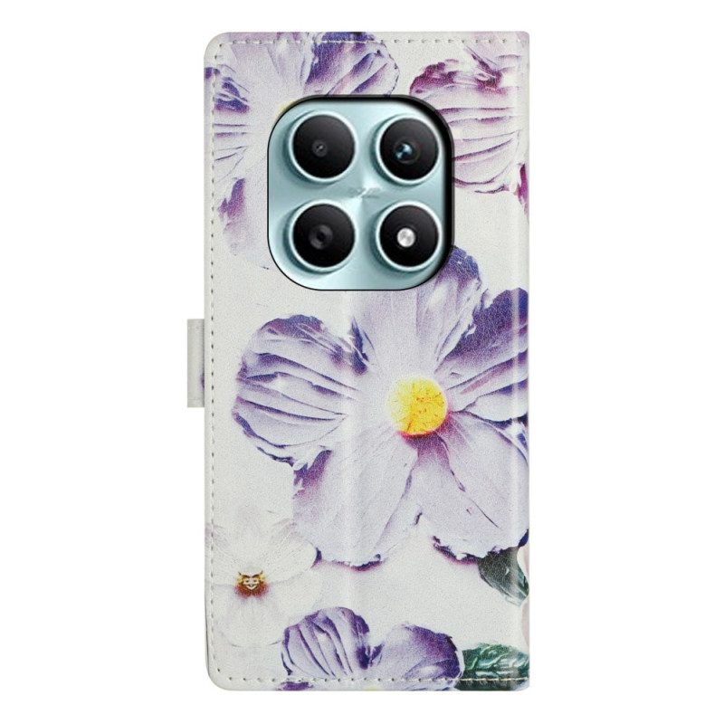 Lederhüllen Xiaomi Redmi Note 15 5g Lila Blumen
