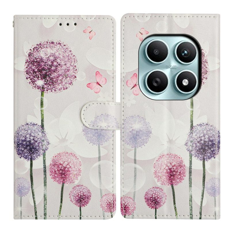 Lederhüllen Xiaomi Redmi Note 15 5g Löwenzahnmuster