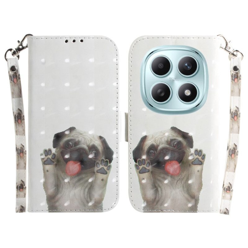 Lederhüllen Xiaomi Redmi Note 15 5g Mops Mit Umhängeband