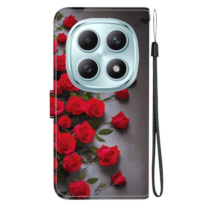 Lederhüllen Xiaomi Redmi Note 15 5g Rote Rosen