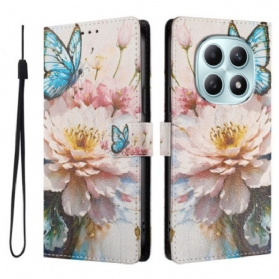 Lederhüllen Xiaomi Redmi Note 15 5g Schmetterling Und Blumen