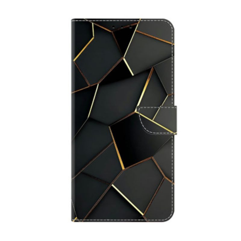Lederhüllen Xiaomi Redmi Note 15 5g Schwarz-gold-muster