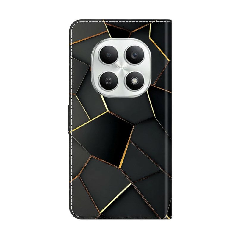 Lederhüllen Xiaomi Redmi Note 15 5g Schwarz-gold-muster