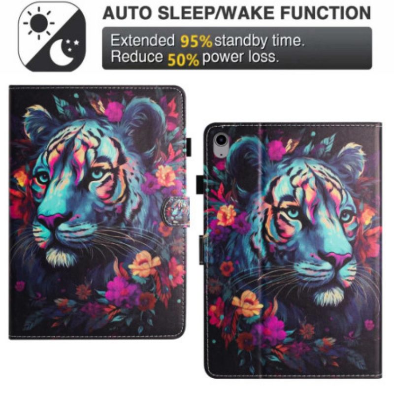 Case iPad (2025) Bunter Tiger