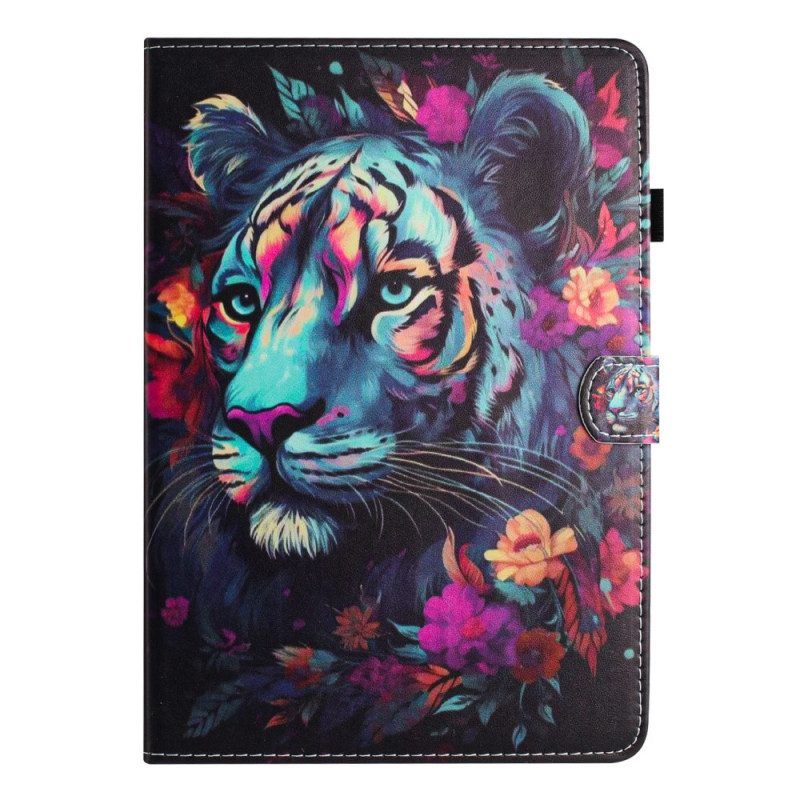 Case iPad (2025) Bunter Tiger