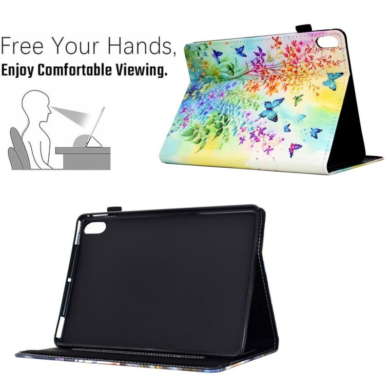 Case iPad (2025) Handyhülle Blumen Und Schmetterlinge