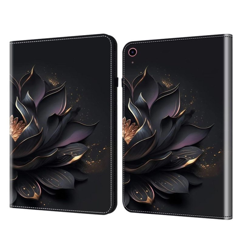Case iPad (2025) Schwarze Rose