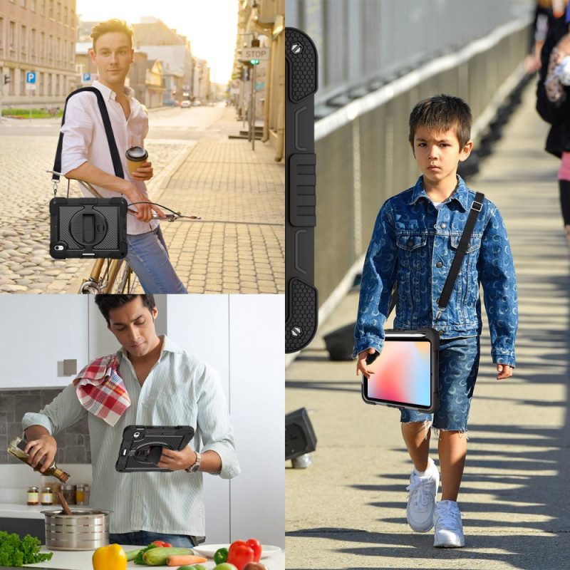 Hülle Für iPad (2025) Zweifarbiger Ständer Und Schultergurt