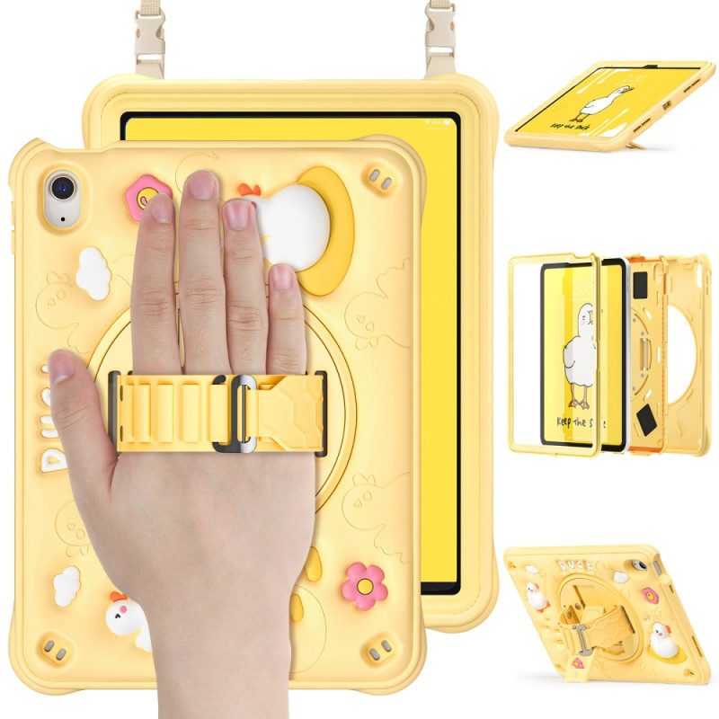 Hülle iPad (2025) Enten-ständer Mit Schultergurt Für Kinder
