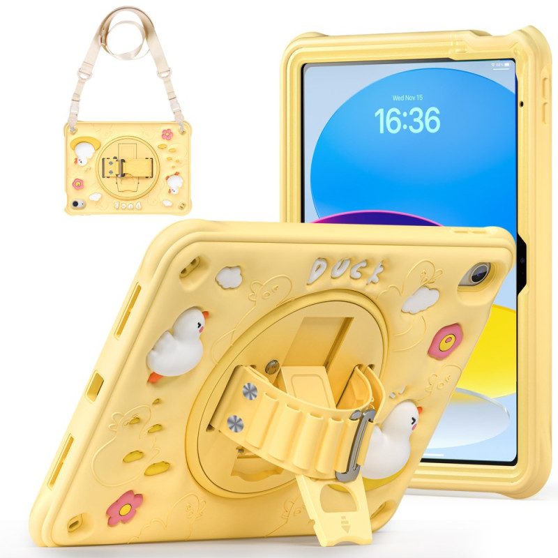 Hülle iPad (2025) Enten-ständer Mit Schultergurt Für Kinder