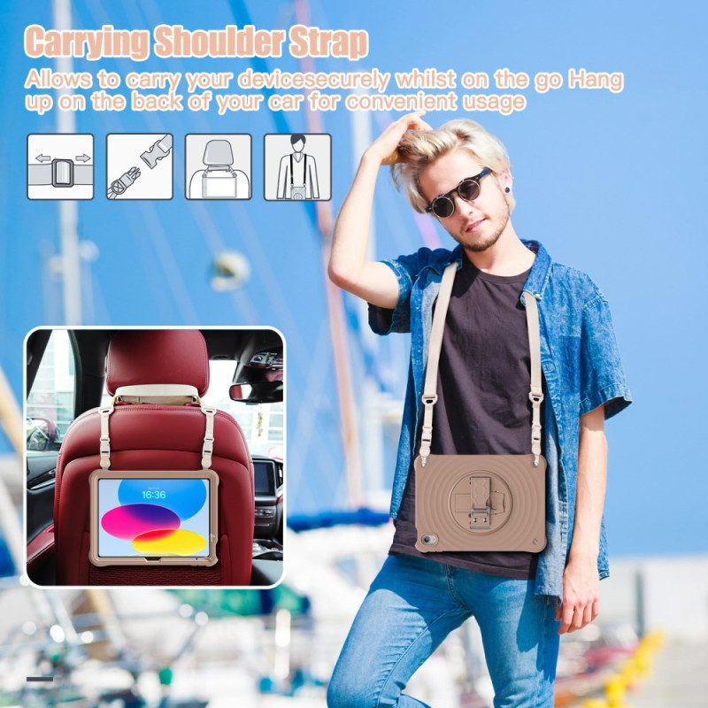 Hülle iPad (2025) Handyhülle Drehbarer Ständer Und Schultergurt