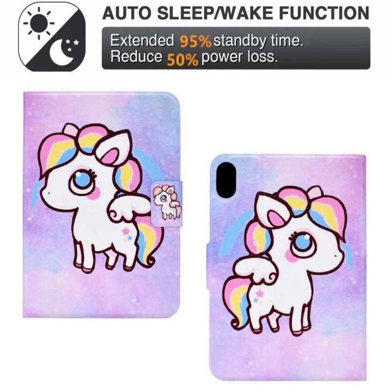 Lederhüllen Für iPad (2025) Einhornzeichnung