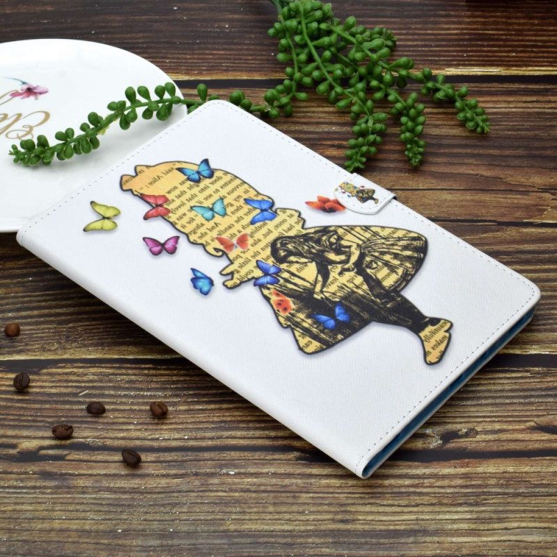 Lederhüllen iPad (2025) Schmetterlingsmädchen