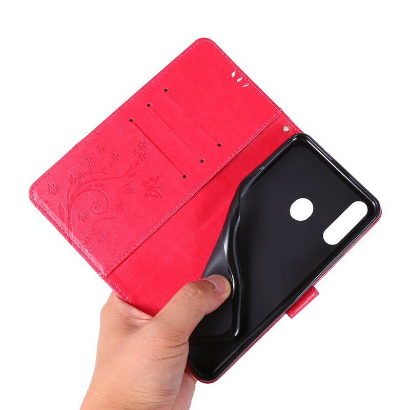 Flip Case Für Samsung Galaxy A20s Schmetterlinge Und Blumen