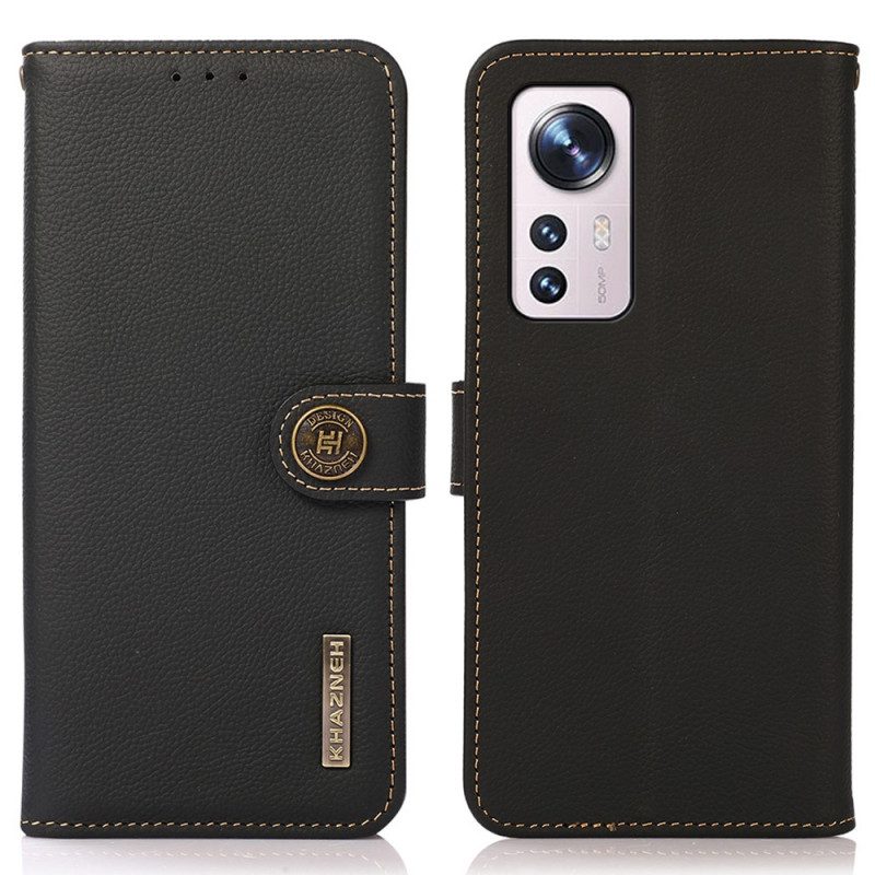 Lederhüllen Für Xiaomi 12 Pro Khazneh Rfid-echtleder