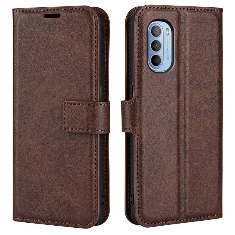 Flip Case Für Moto G41 / G31 Schlanker. Extremer Ledereffekt