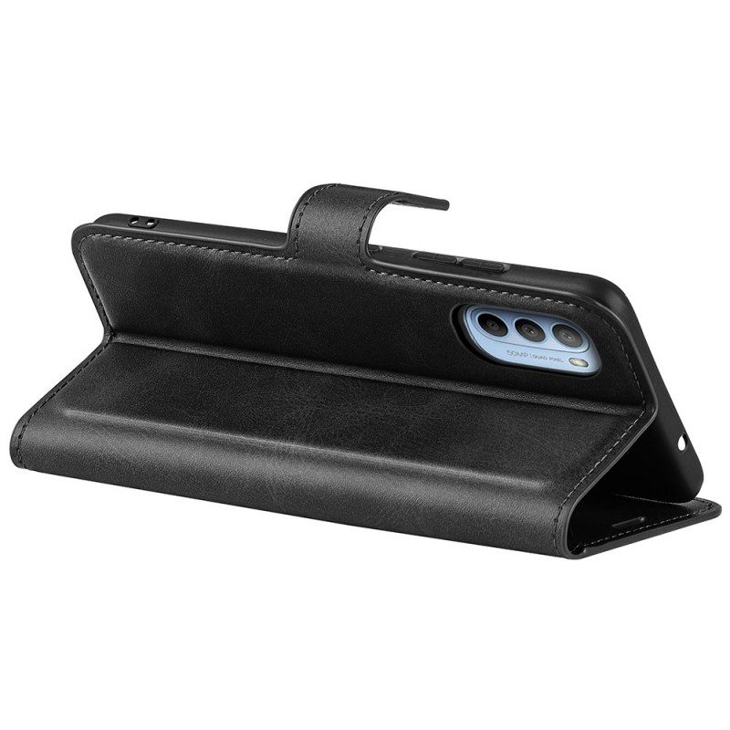 Flip Case Für Moto G41 / G31 Schlanker. Extremer Ledereffekt