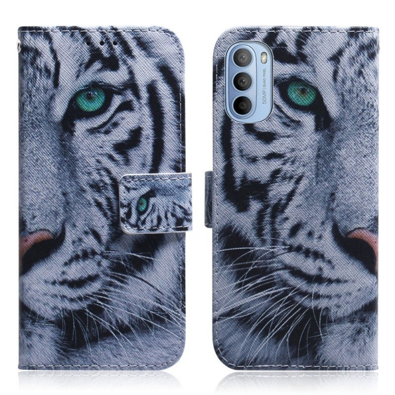 Flip Case Für Moto G41 / G31 Tigergesicht