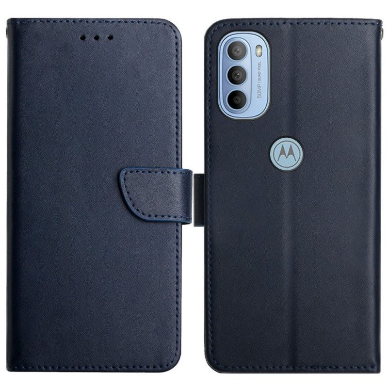 Lederhüllen Für Moto G41 / G31 Echtes Nappaleder