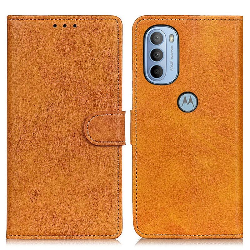 Lederhüllen Für Moto G41 / G31 Matter Retro-ledereffekt