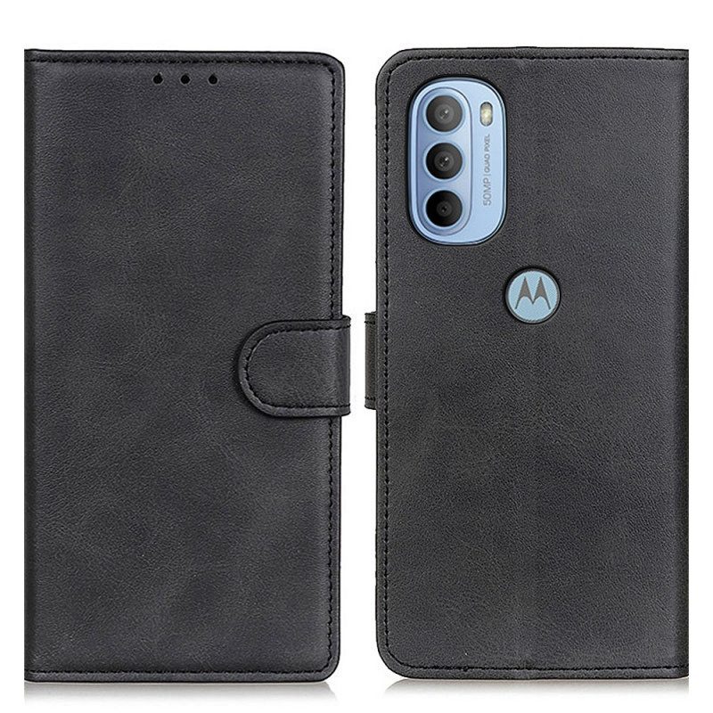 Lederhüllen Für Moto G41 / G31 Matter Retro-ledereffekt