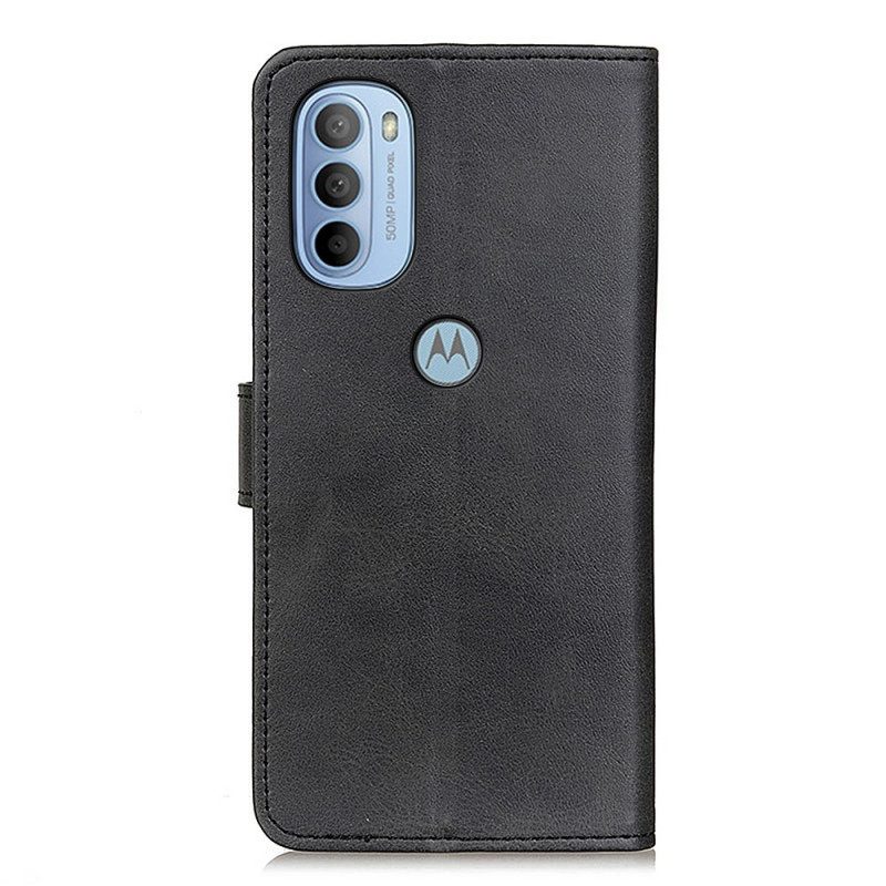 Lederhüllen Für Moto G41 / G31 Matter Retro-ledereffekt