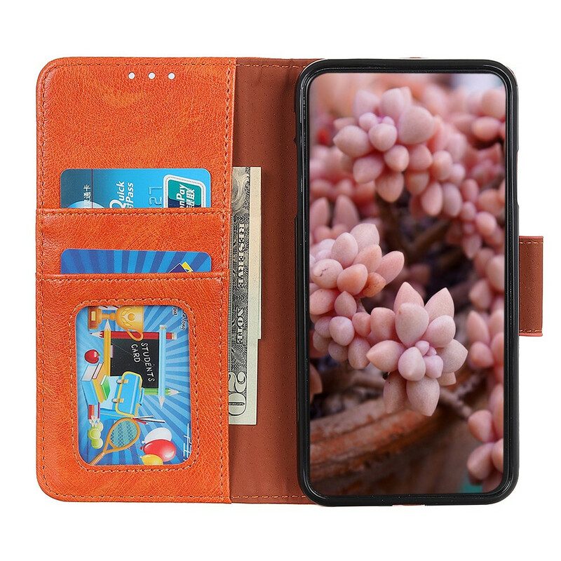 Flip Case Für Samsung Galaxy A51 Gespaltenes Nappaleder
