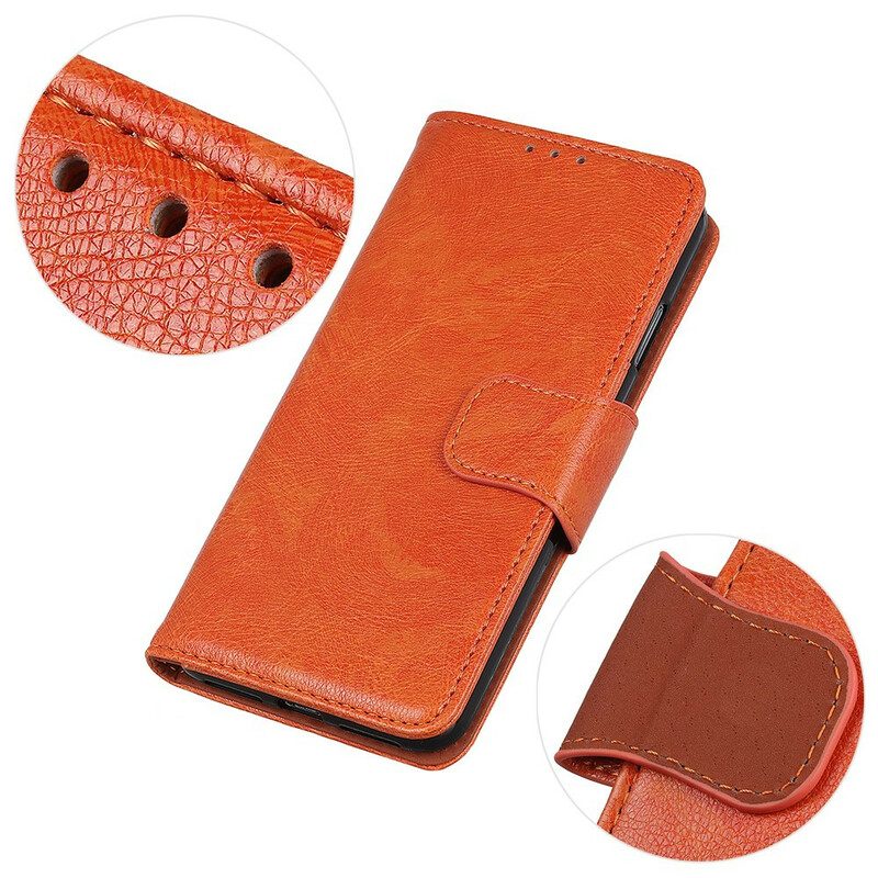 Flip Case Für Samsung Galaxy A51 Gespaltenes Nappaleder
