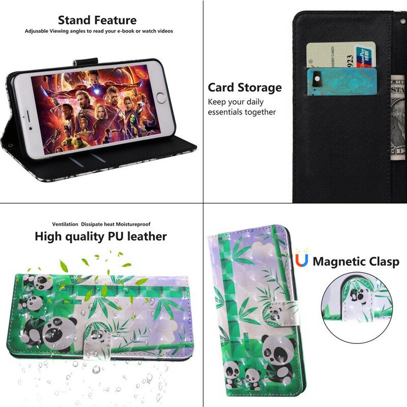 Flip Case Für Samsung Galaxy A51 Panda-familie