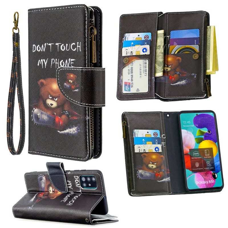 Flip Case Für Samsung Galaxy A51 Taschenbär Mit Reißverschluss