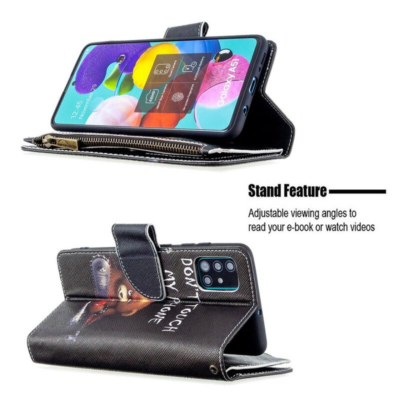 Flip Case Für Samsung Galaxy A51 Taschenbär Mit Reißverschluss