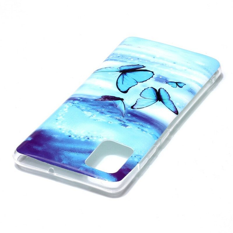 Hülle Für Samsung Galaxy A51 Fluoreszierende Schmetterlingsserie